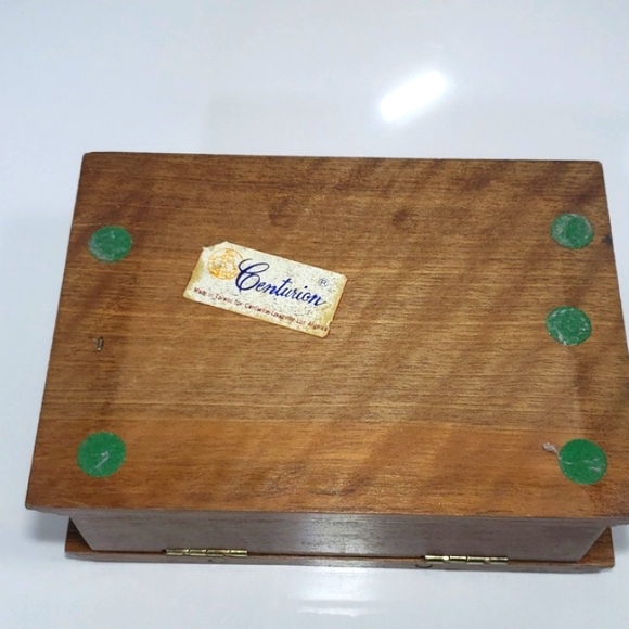 Vintage Centurion Wooden Jewelry Box, Ivory Velvet,Mirrored - Picture 11 of 12